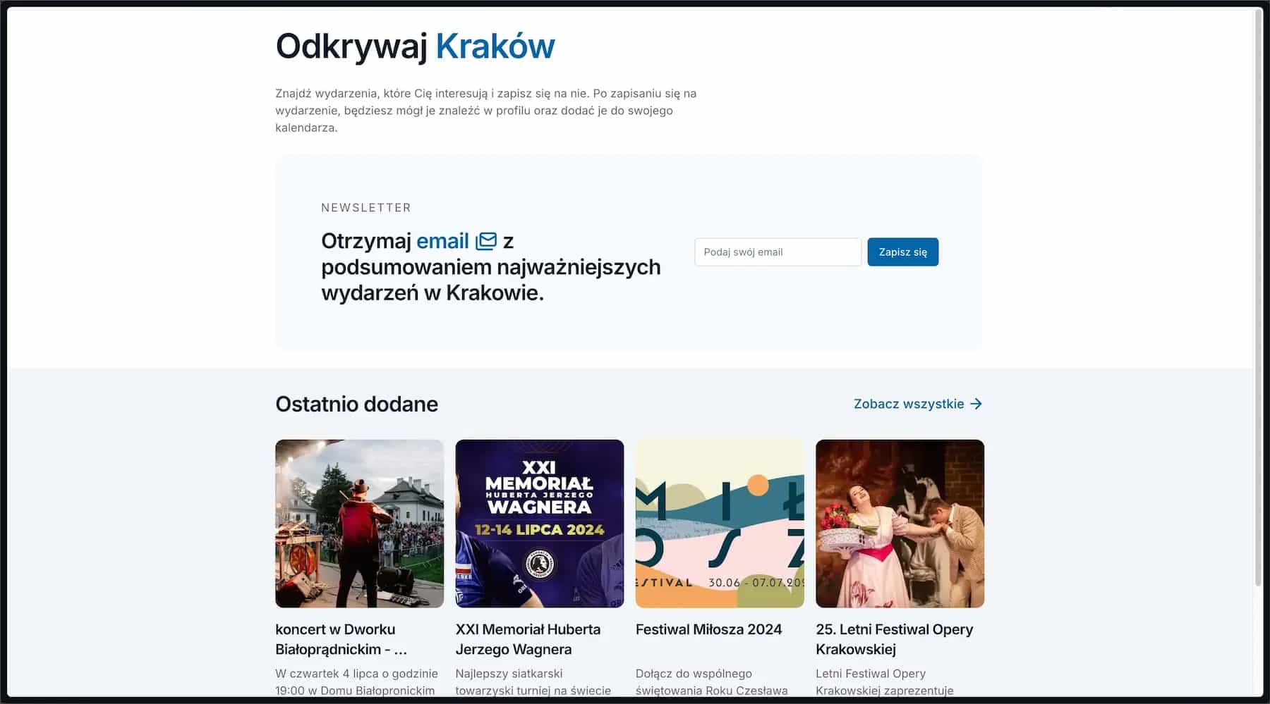 Kraków newsletter